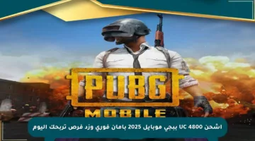 اشحن 4800 UC ببجي موبايل 2025 بأمان فوري وزد فرص تربحك اليوم